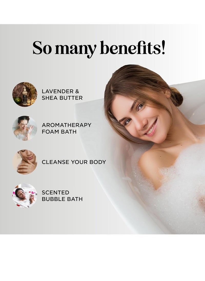 Luxury Nighttime Bubble Bath for Women - Aromatherapy Sleep Bath Soak for Women Relaxing and Nourishing Vegan Formula with Lavender Essential Oil and Shea Butter - Sulfate Paraben and Phthalate Free