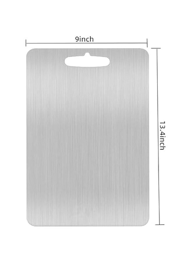 Cutting Board for Kitchen, 304 Stainless Steel Chopping Board Heavy Duty for Meat Cheese Vegetable Fruit (Medium)