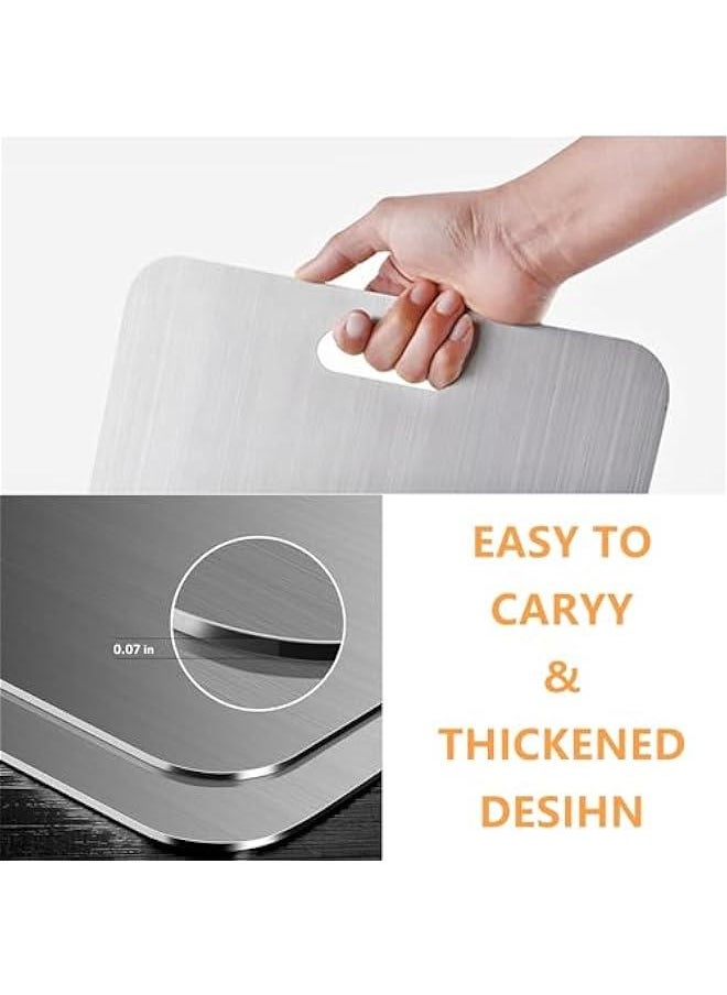 Cutting Board for Kitchen, 304 Stainless Steel Chopping Board Heavy Duty for Meat Cheese Vegetable Fruit (Medium)