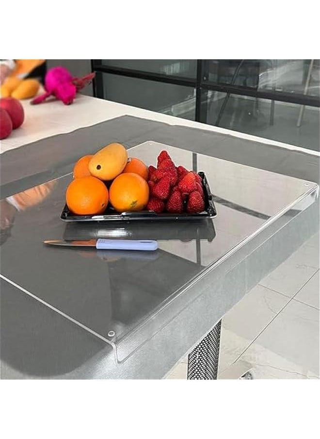 Acrylic Cutting Boards for Kitchen Counter,Clear Cutting Board for Kitchen, Acrylic Anti-Slip Transparent Cutting Board with Lip for Counter Countertop Protector Home Restaurant (35x45cm)