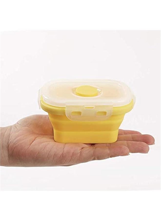 Collapsible Silicone Food Storage Containers with Clip-on Airtight Lids - Set of 4: Space-Saving, Microwave/Fridge/Dishwasher Safe