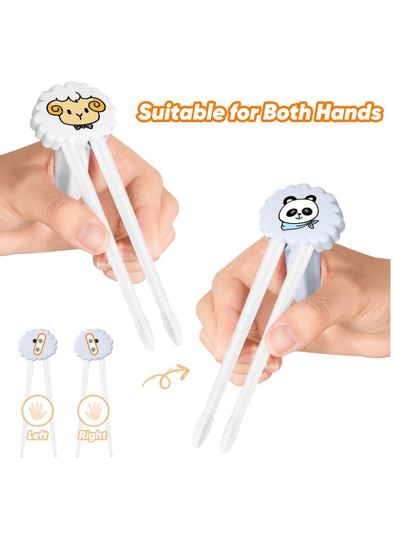 Kids Chopsticks Training, 3 Pairs Beginner Chopsticks, Cute  Kids Practice Chopsticks with Attachable Right or Left Handed Learning Chopstick Helper