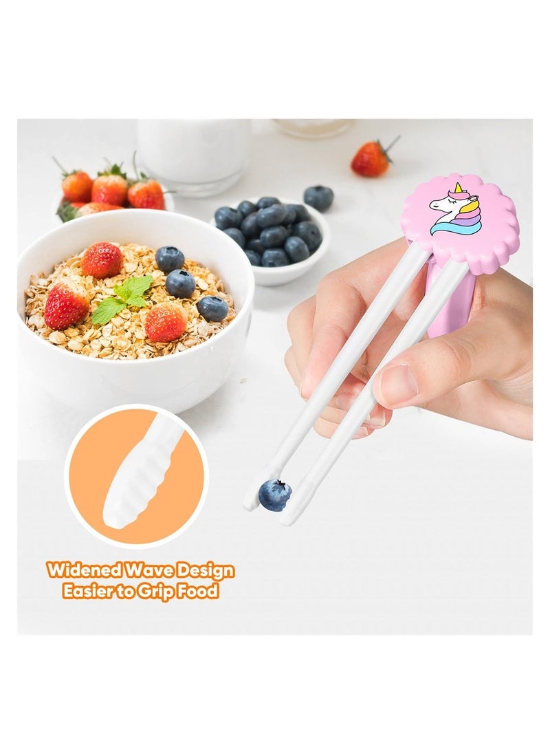 Kids Chopsticks Training, 3 Pairs Beginner Chopsticks, Cute  Kids Practice Chopsticks with Attachable Right or Left Handed Learning Chopstick Helper