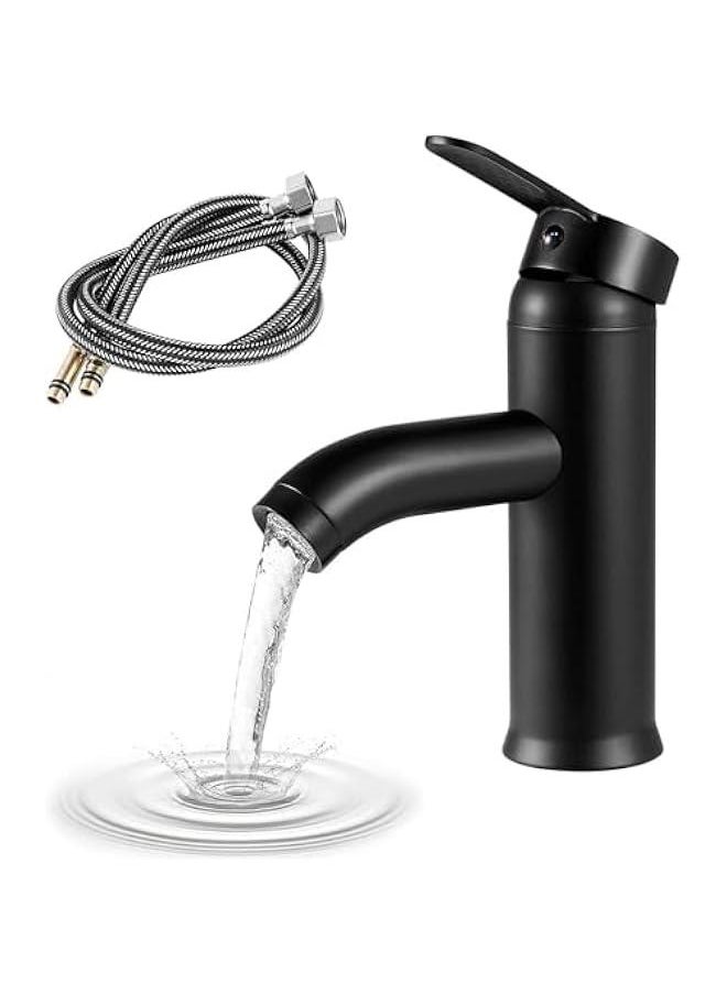 Wash Basin Mixer Faucet,Bathroom Basin Faucet,Water Mixer Kitchen Hot and Cold Water, Single Tap for Sink, Bathroom Sink Faucets with Included Hoses