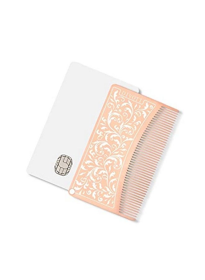 Surgical Stainless Steel Credit Card Size Hair Comb For Women Filigree