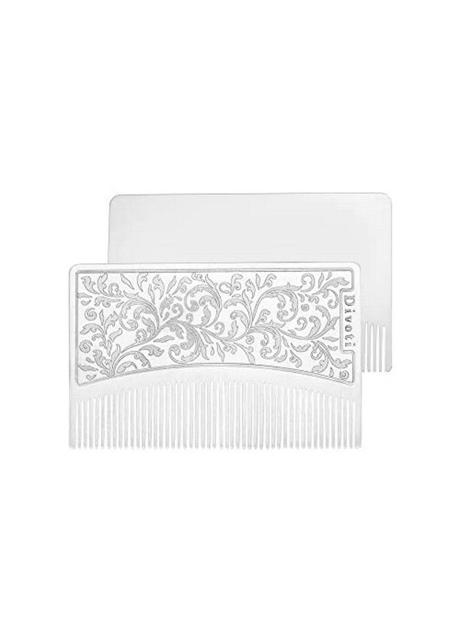 Surgical Stainless Steel Credit Card Size Hair Comb For Women Filigree