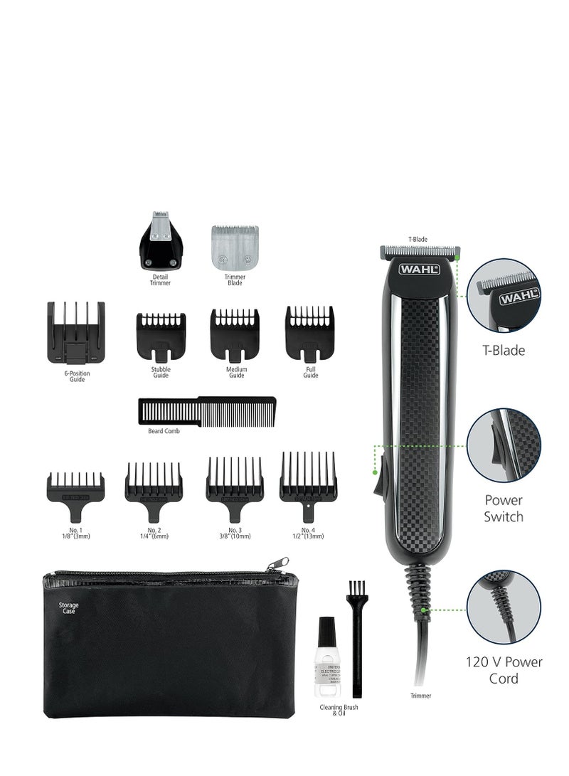 PowerPro Corded Detailer Trimmer Kit for Mens Grooming – for Beard, Mustache, Stubble, Ear, Nose, & Body Grooming – Model 9686