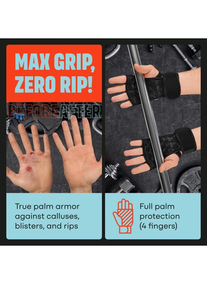 Workout Gloves With Wrist Support For Workouts, Cross Training  Exercise - Silicone Grip For No Calluses And Blisters- Mens And Womens – Best Training Glove For Powerlifting – Strong Grip, Pair