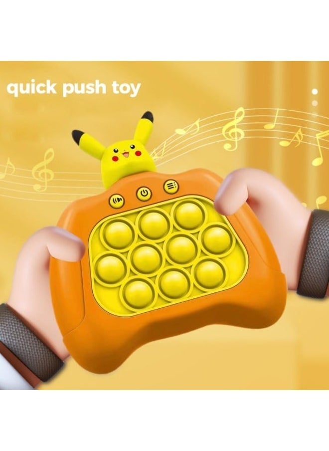 2PCS Pop Push Bubble Fidget Toys Popping Frog Game Controller Machine Push Pop Stressless Toys for Kids In Color Orange/Yellow