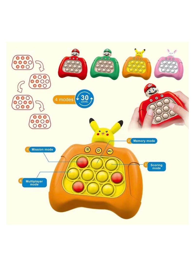 2PCS Pop Push Bubble Fidget Toys Popping Frog Game Controller Machine Push Pop Stressless Toys for Kids In Color Orange/Yellow