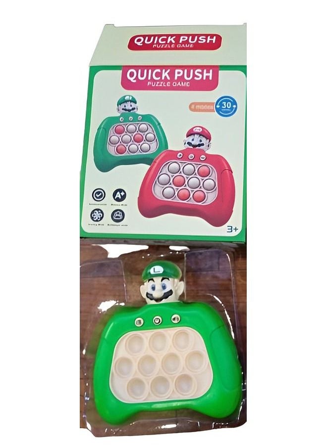 Quick Push Mario Game Console Series Toys for Kids Push Bubble and Pop Light Fidget Anti Stress Relief Toy for Adults