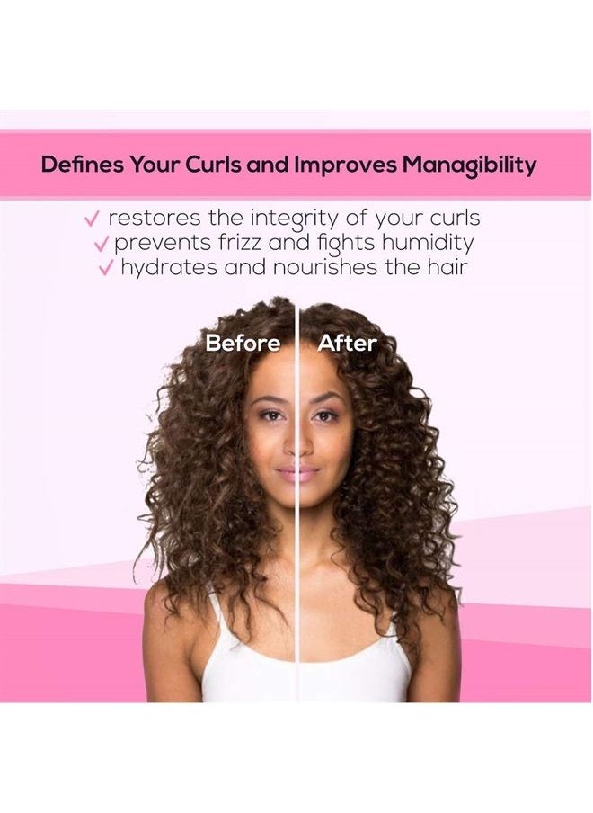 Curl Defining BB Cream - Chia Seeds Oil Leave-In Conditioner for Curly Hair | Anti Frizz Hydrating Moisturizing Treatment & Styling | Bouncy Curls Enhancing Creme | Perm Hair Care - 8.1 Oz