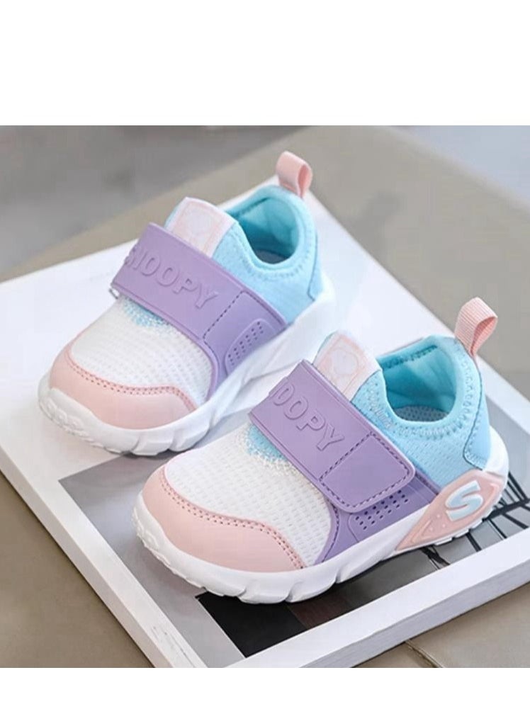 Baby Breathable Walking Shoes With Soft Sole, Anti Slip And Anti Kick Function Shoes