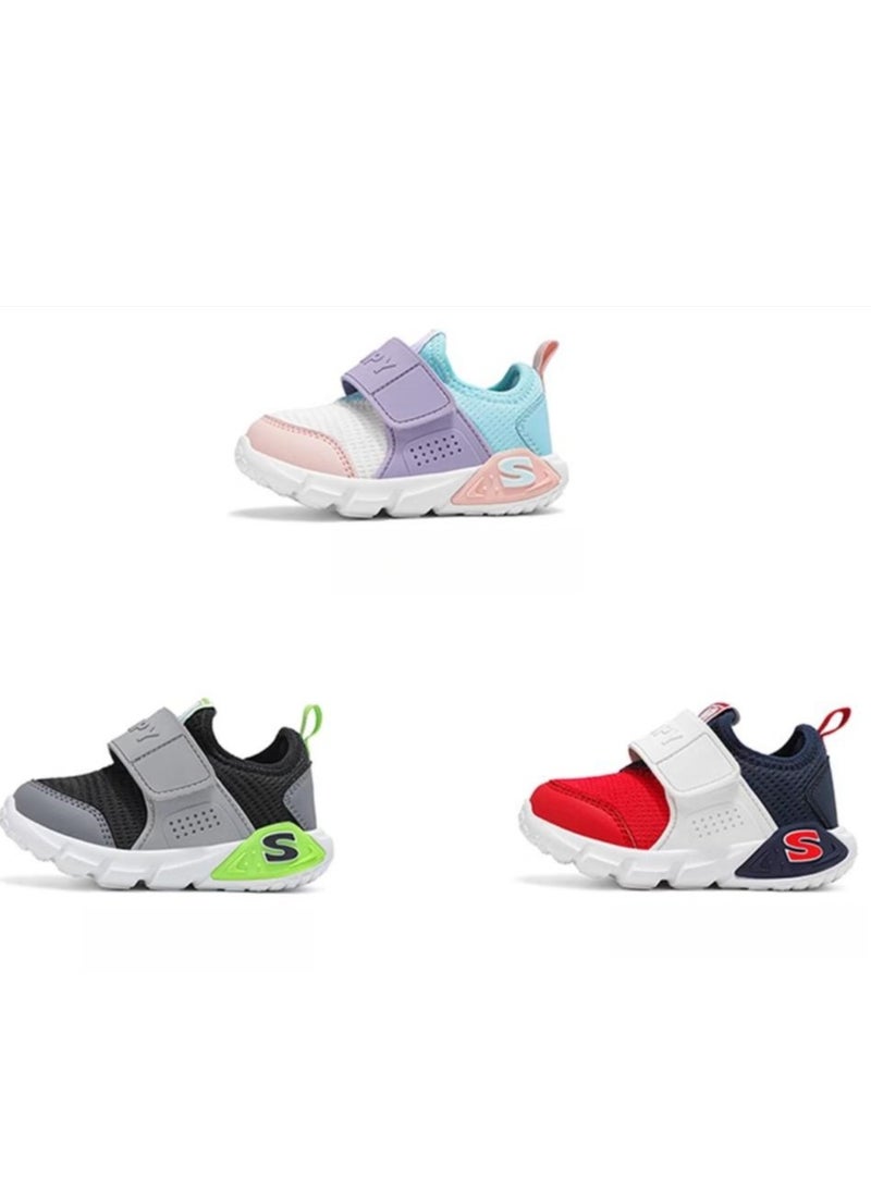 Baby Breathable Walking Shoes With Soft Sole, Anti Slip And Anti Kick Function Shoes