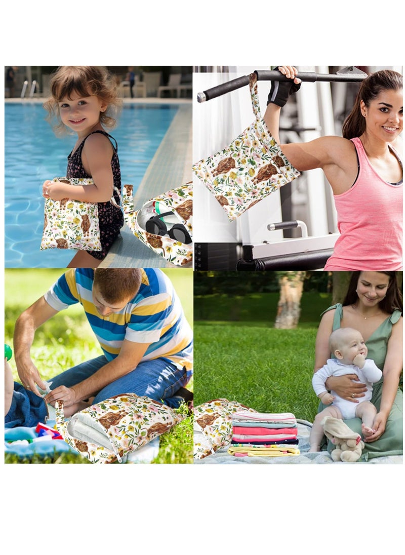 2 Pack Waterproof Reusable Bags for Baby Diapers and Pump Parts, Versatile Beach Pool Gym Organizer with Handle, Ideal for Stroller and Yoga Essentials