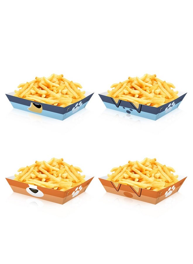 12Pcs Blue Dog Party French Fries Box, Blue Dog Party Decorative Supplies,Blue Dog Birthday Party Supplies