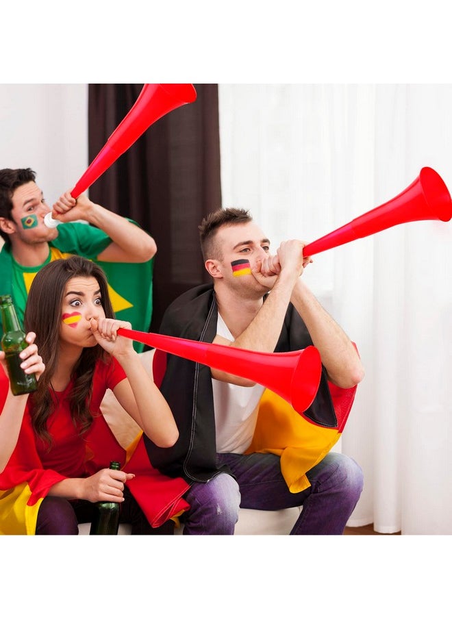 4 Pieces Collapsible Stadium Horn 24 Inch Vuvuzela Plastic Trumpet Horn Blow Horn Noisemakers For Sporting Events Graduation Games School Sports Party Supplies Favors Accessories (Red)