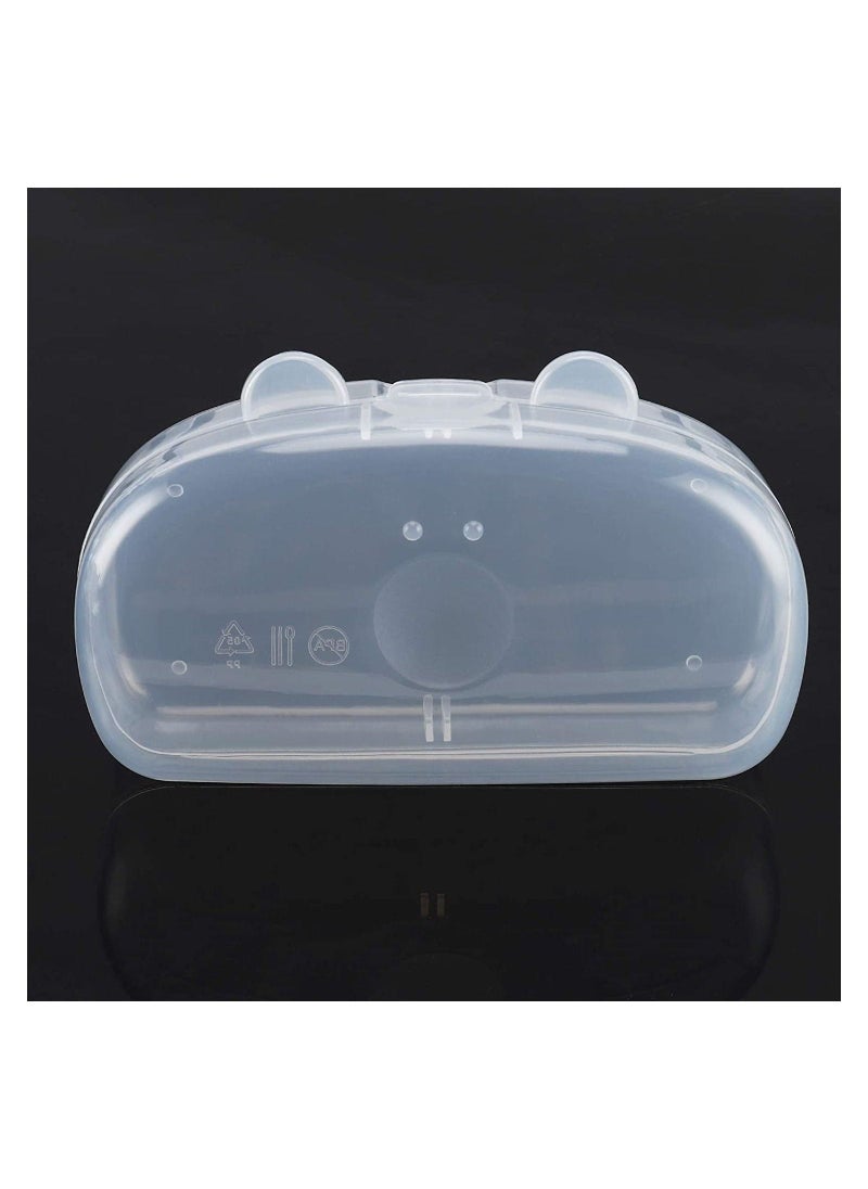 Pacifier Case, Pacifier Container, Baby Pacifier Case for Travel, BPA Free, Can be Used to Carry 2 Pacifiers, Transparent, 2 Pack