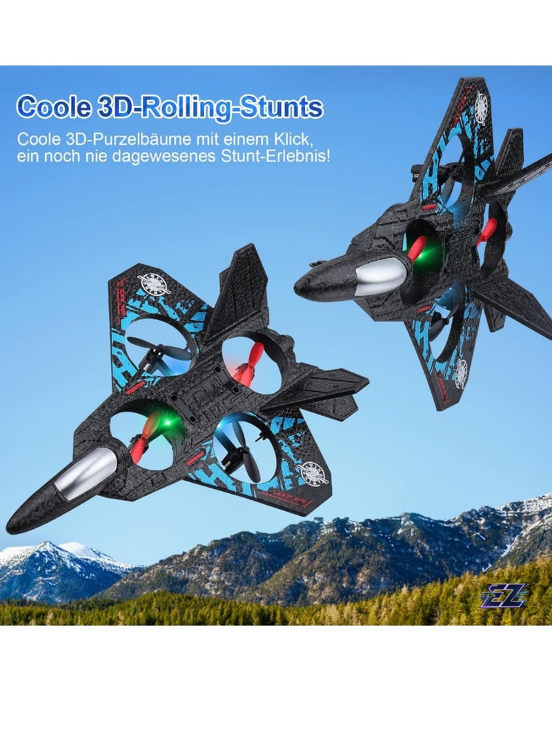 2.4GHz RC Aeroplane L0712 Quadcopter – Remote Controlled Floating Fighter Plane with Coloured Lights, USB Charging, RTF for Beginners, Kids & Adults