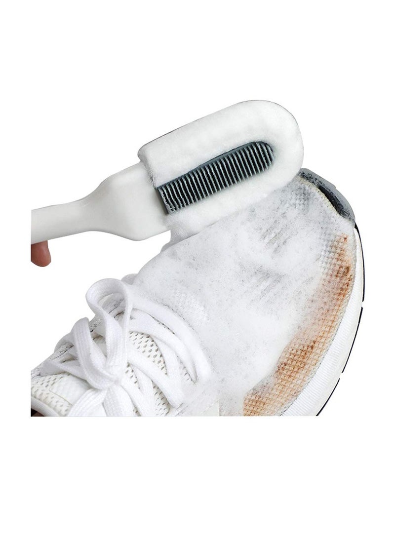 Professional Shoe Brush for Cleaning, Multifunctional Long Handle Shoe Brush Cleaner, Hangable Soft Bristle Shoes Cleaning Scrubber, Sneaker Shoes Cleaning Scrubber with Soft Bristle, White