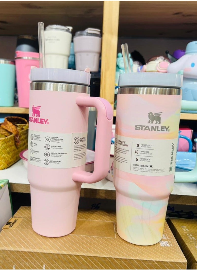 30oz Stanley Quencher Stainless Steel Vacuum Insulated Tumbler with Lid and Straw for Water, Iced Tea or Coffee, Smoothie and More.