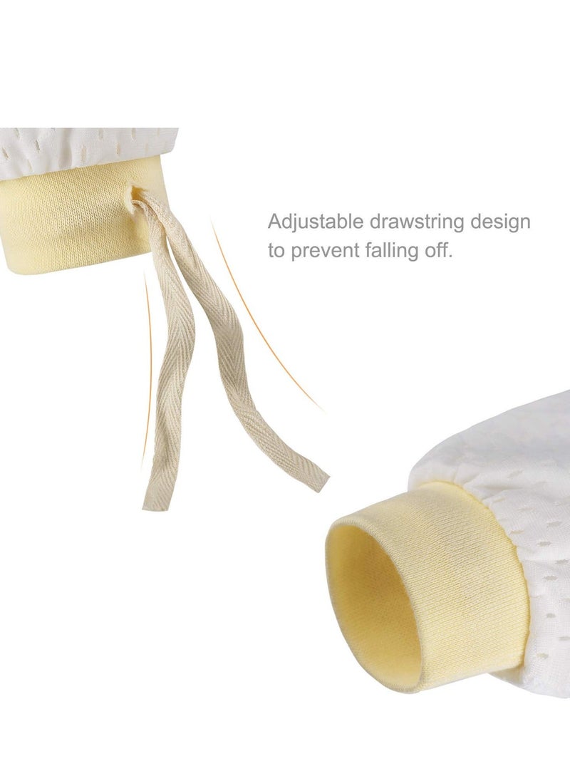 Newborn Baby Mittens No Scratch Mittens, Which Adjustable Anti Scratch Ice-Smooth Cool and Breathable Cotton Gloves for Boys Girls 3 Pairs
