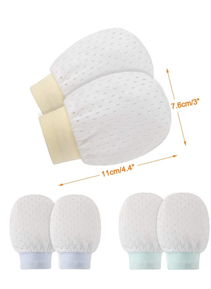 Newborn Baby Mittens No Scratch Mittens, Which Adjustable Anti Scratch Ice-Smooth Cool and Breathable Cotton Gloves for Boys Girls 3 Pairs