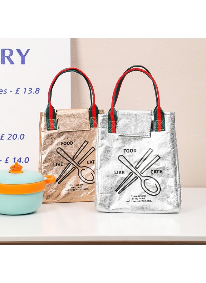 Dupont Paper Kraft Lunch Bag Aluminum Foil Insulated Bag Lunch Box Bag Waterproof Oil-proof Bento Bag Lunch Box Bag Lunch Bag