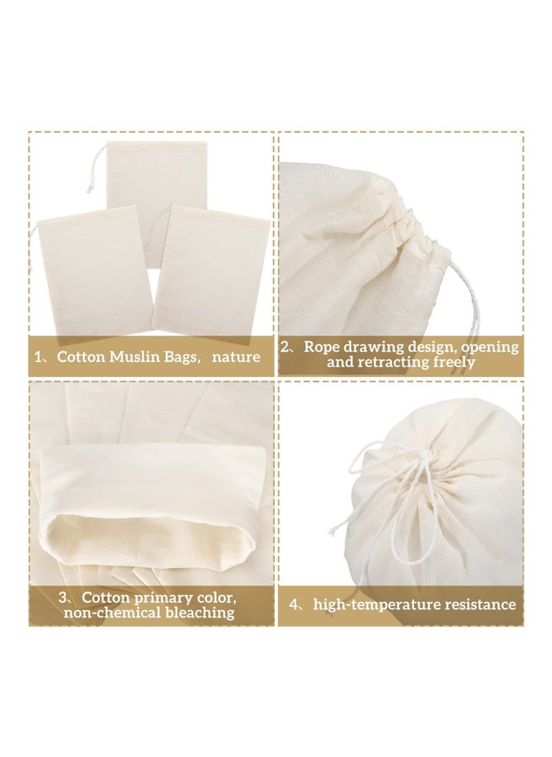 50 Reusable Cheesecloth Filter Bags - 6x8 Inch Strainer Bags for Tea, Soup, Spice & Cold Brew Coffee - Ideal for Cooking, Straining & Brewing Delicious Beverages