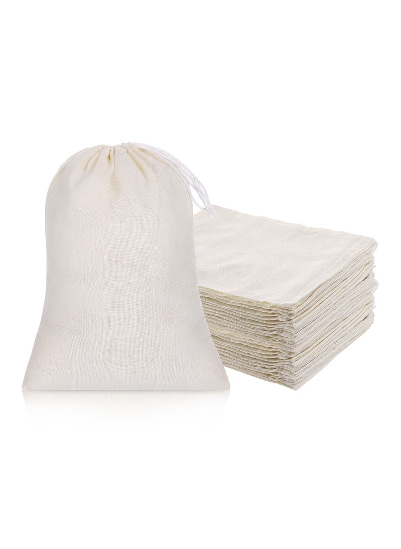 50 Reusable Cheesecloth Filter Bags - 6x8 Inch Strainer Bags for Tea, Soup, Spice & Cold Brew Coffee - Ideal for Cooking, Straining & Brewing Delicious Beverages