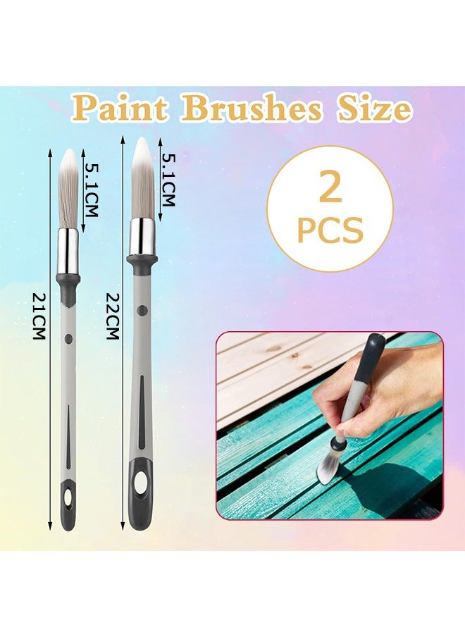 2 Pcs Small Paint Brush, Trim Brush Coloring Painting Brush, for House Wall Corners Paint Edger