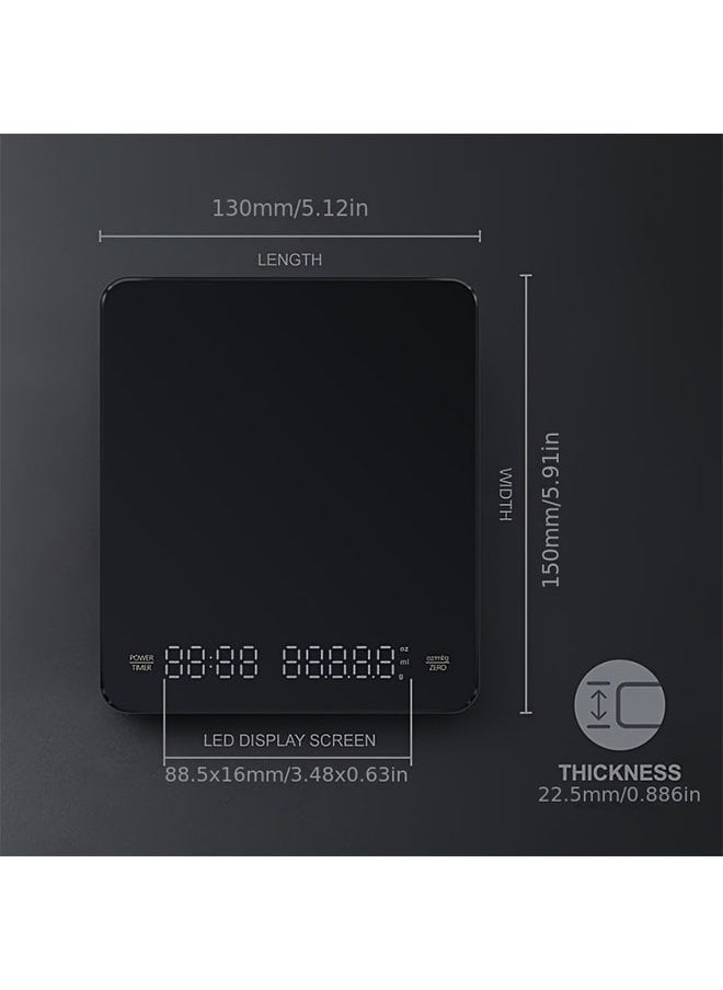 Timing Coffee Scale, Hand Brewed Coffee Scale, Clearing Electronic Scale, Household Kitchen Scale