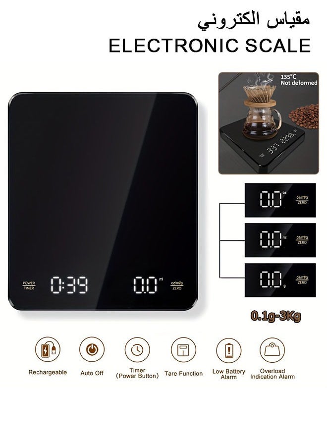 Timing Coffee Scale, Hand Brewed Coffee Scale, Clearing Electronic Scale, Household Kitchen Scale