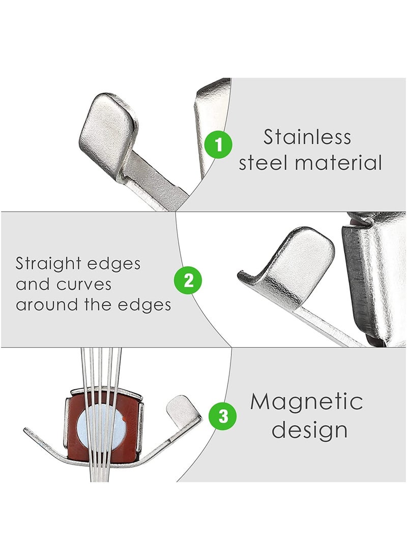 Sewing Machine Seam Allowance Ruler and Magnetic Guide Set, 4-Piece Kit for 1/8 to 2 Inch Straight Line Hems