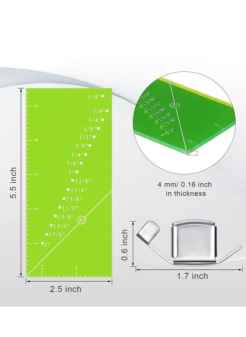 Seam Allowance Ruler and Magnetic Seam Guide Set for Sewing Machine, 4 Pieces Seam Allowance Ruler and Magnetic Seam Guide for 1/8 to 2 Inch Straight Line Hems