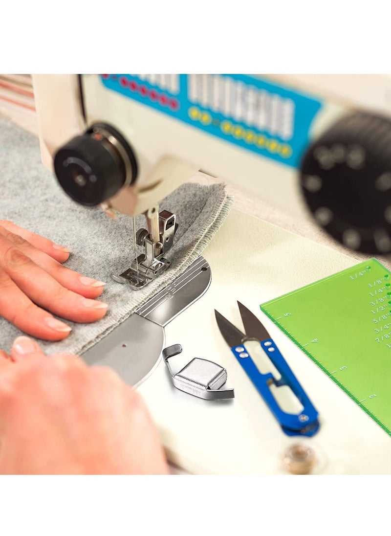 Seam Allowance Ruler and Magnetic Seam Guide Set for Sewing Machine, 4 Pieces Seam Allowance Ruler and Magnetic Seam Guide for 1/8 to 2 Inch Straight Line Hems