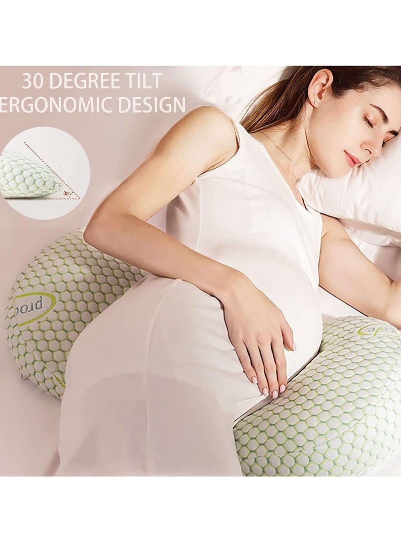 Pregnancy Pillows for Sleeping, Adjustable Support Maternity Pillow for Pregnant Women- Wedge Pillows Side Sleeper Pregnancy Pillows for Body,Belly,Back,Legs,Hips- with Detachable Pillow Cover