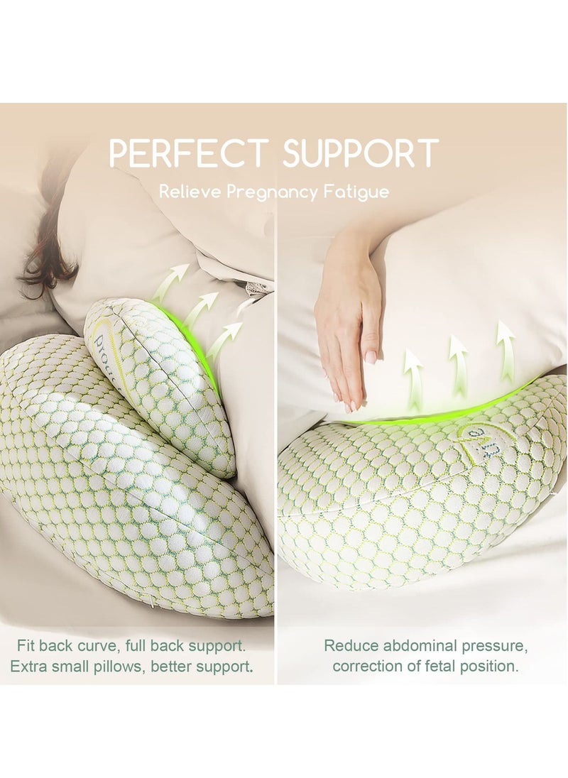Pregnancy Pillows for Sleeping, Adjustable Support Maternity Pillow for Pregnant Women- Wedge Pillows Side Sleeper Pregnancy Pillows for Body,Belly,Back,Legs,Hips- with Detachable Pillow Cover