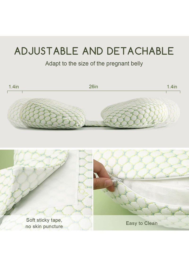 Pregnancy Pillows for Sleeping, Adjustable Support Maternity Pillow for Pregnant Women- Wedge Pillows Side Sleeper Pregnancy Pillows for Body,Belly,Back,Legs,Hips- with Detachable Pillow Cover