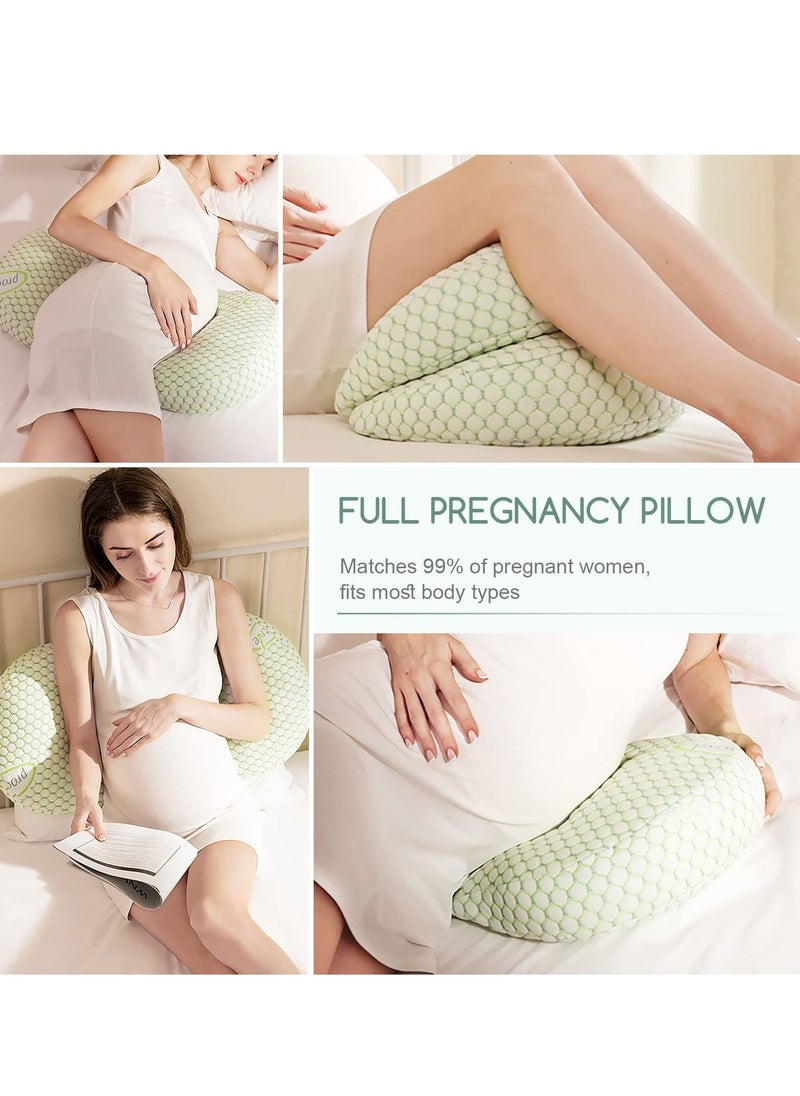 Pregnancy Pillows for Sleeping, Adjustable Support Maternity Pillow for Pregnant Women- Wedge Pillows Side Sleeper Pregnancy Pillows for Body,Belly,Back,Legs,Hips- with Detachable Pillow Cover
