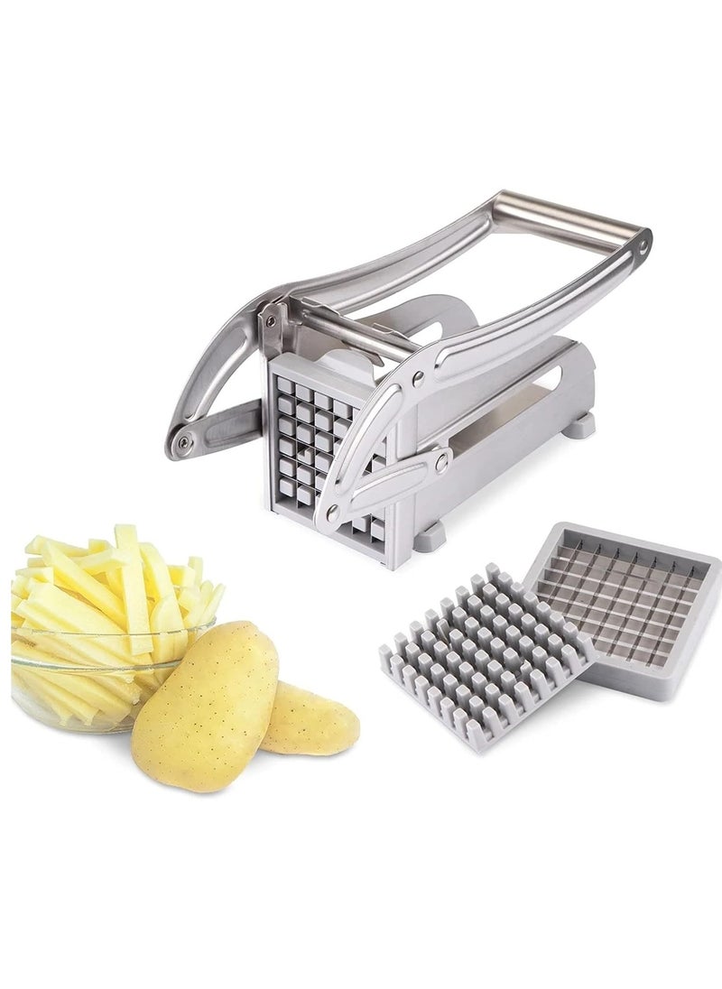 Stainless Steel Potato Chopper | Professional French Fry Cutter for Home & Commercial Use | Non-Slip Potato Chips Maker for Carrots, Cucumbers, and Vegetables | Easy-to-Use Vegetable Chopper