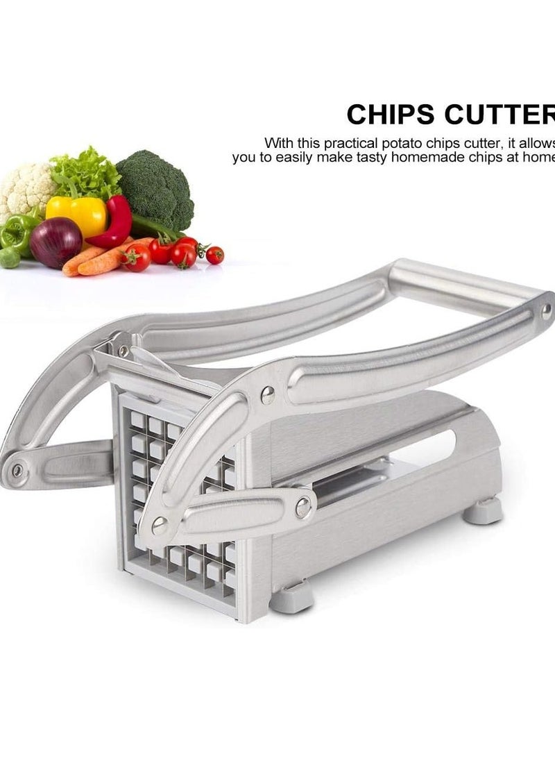 Stainless Steel Potato Chopper | Professional French Fry Cutter for Home & Commercial Use | Non-Slip Potato Chips Maker for Carrots, Cucumbers, and Vegetables | Easy-to-Use Vegetable Chopper