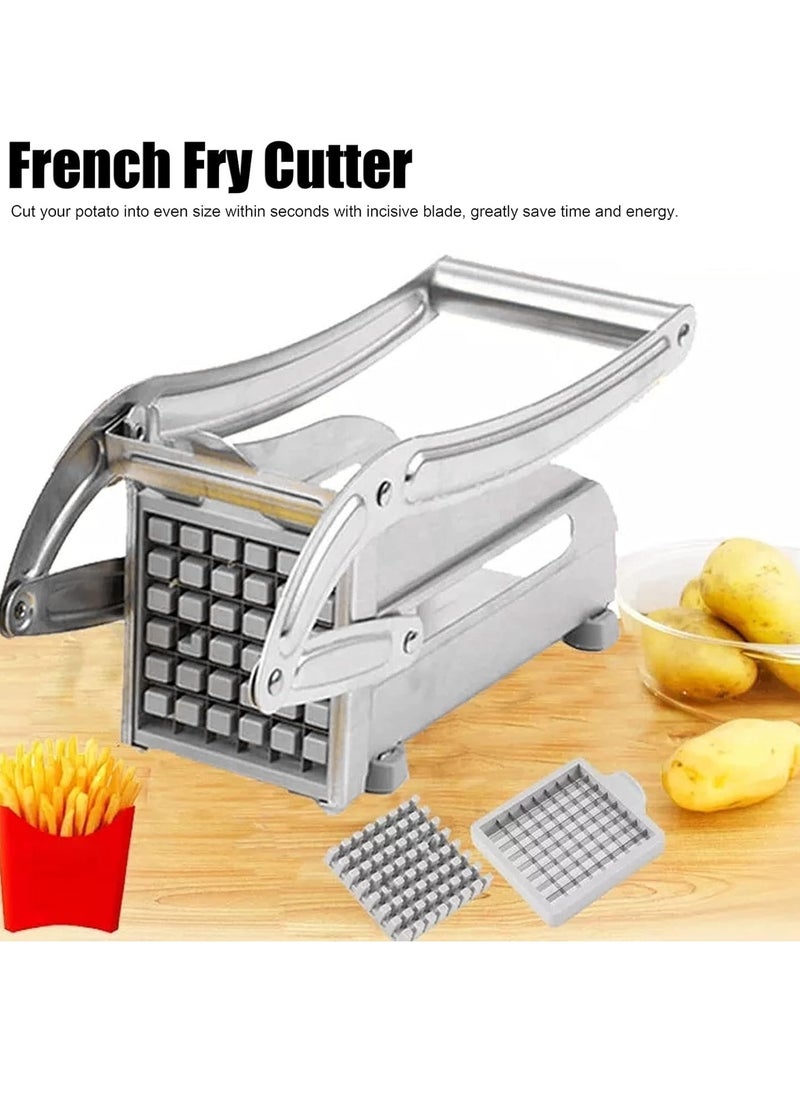 Stainless Steel Potato Chopper | Professional French Fry Cutter for Home & Commercial Use | Non-Slip Potato Chips Maker for Carrots, Cucumbers, and Vegetables | Easy-to-Use Vegetable Chopper