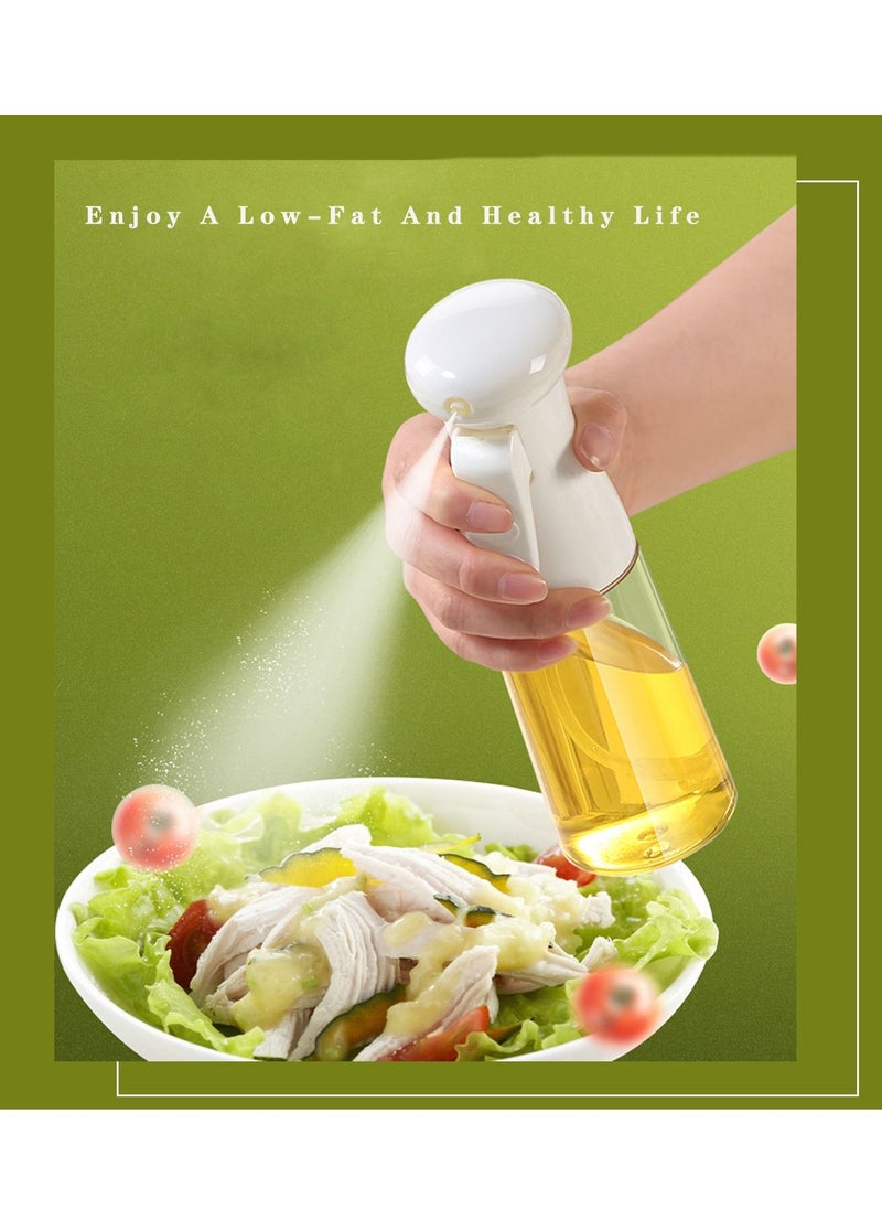 Oil Sprayer for Cooking with High-Pressure, Nozzle Oil Spray Bottle 200ML Olive Oil Sprayer Mister for Baking, Air Fryer, BBQ, Salad, Roasting, Fried Steak(White)