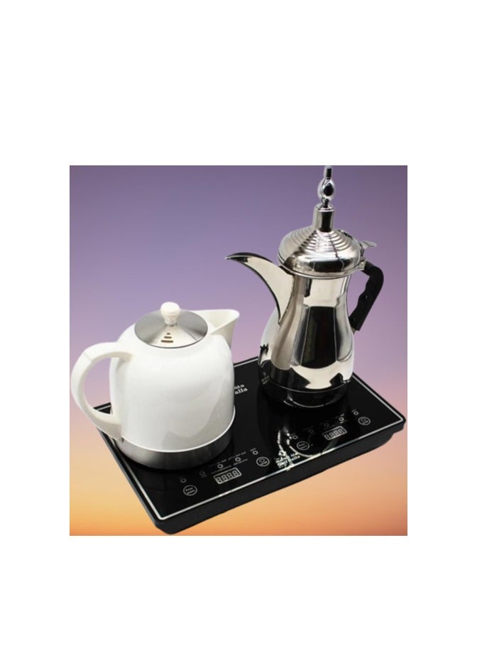 Coffee and Tea Maker with 1 Liter Capacities, 1000 Watts, 2-in-1 Karak and Coffee Functions