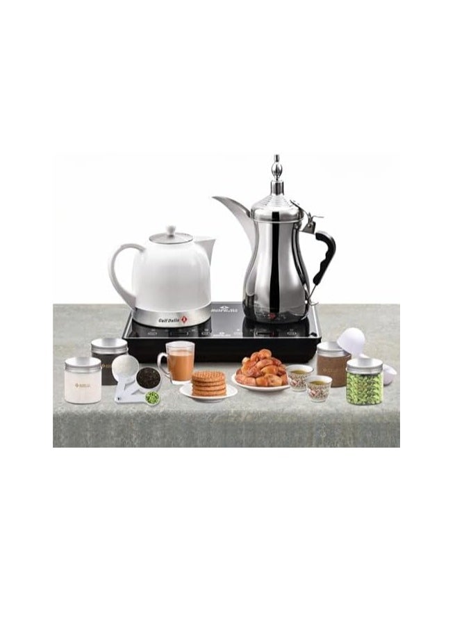 Coffee and Tea Maker with 1 Liter Capacities, 1000 Watts, 2-in-1 Karak and Coffee Functions