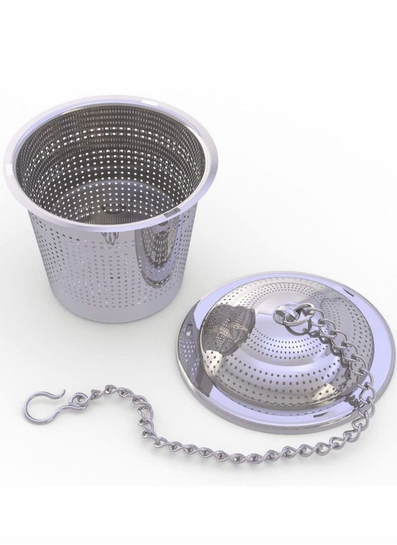 Loose Leaf Tea Infuser (Set of 2) with Tea Scoop and Drip Dray, Ultra Fine Stainless Steel Strainer & Steeper for a Superior Brewing Experience