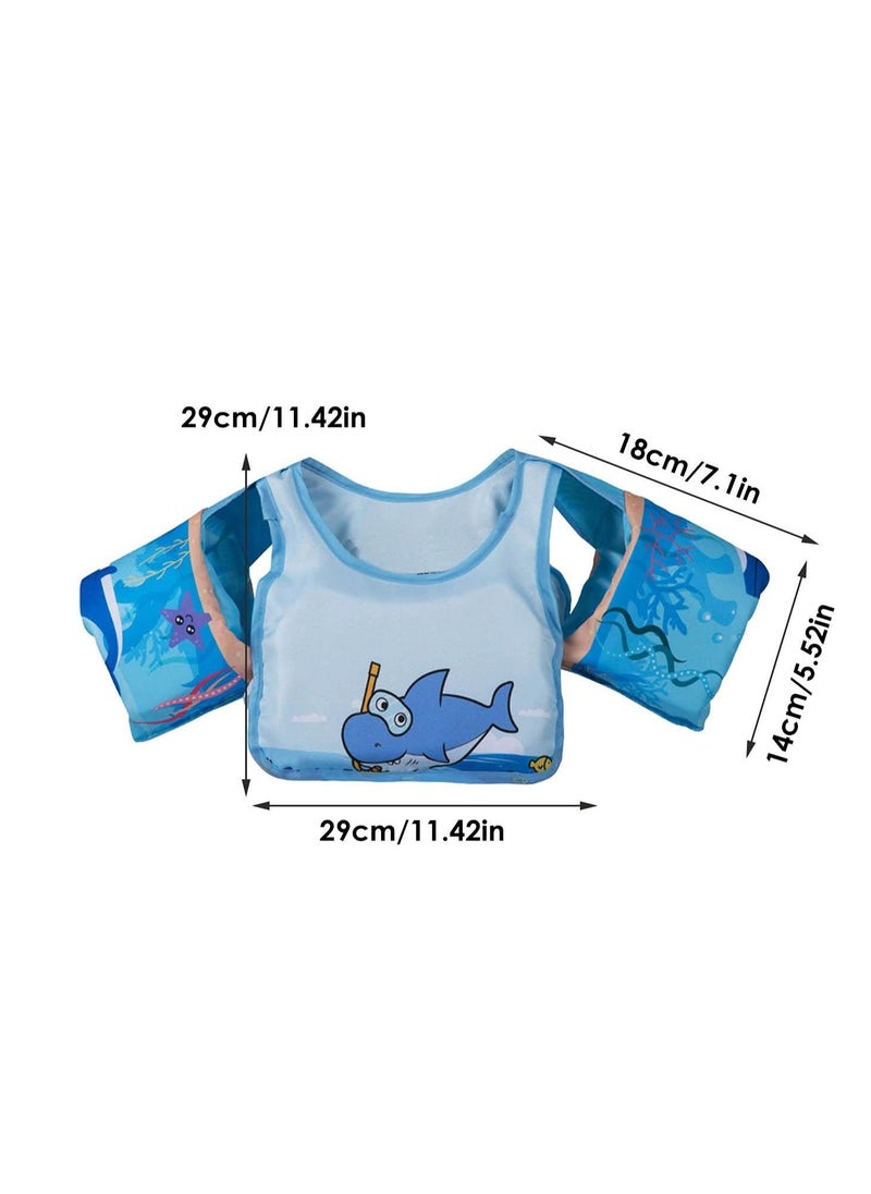 Swim Vest Kids, For 30 55 Pounds Boys and Girls, Toddler Floats with Shoulder Harness Arm Wings Children Safety Buoyancy Vest Baby Arm Foam Drifting Floating Swimming Aid