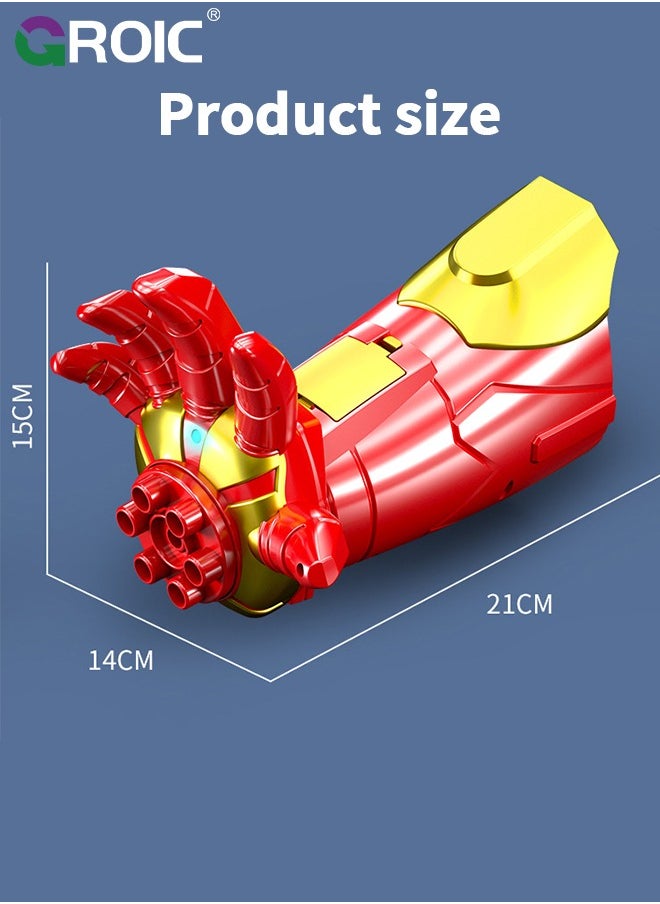 Iron Man Arm Gel Ball Blaster, Electric Water Bomb Launcher for Kids, Iron Man Shooters Blaster Toys with 1000 Gel Balls, Wearable USB Splatter Ball Blaster for Outdoor Shooting Game Party Favors