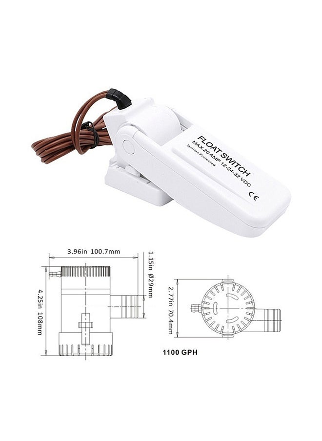 12V 1100GPH Automatic Boat Bilge Pump Float Switch, Bilge Switches, Flow Sensor, for Electric Water Pump